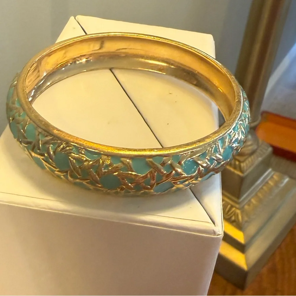 kate spade Gold-Tone Turquoise Enamel Cloisonné Bangle - Picture 3 of 8